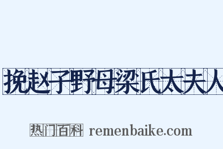 挽赵子野母梁氏太夫人是什么意思的图片